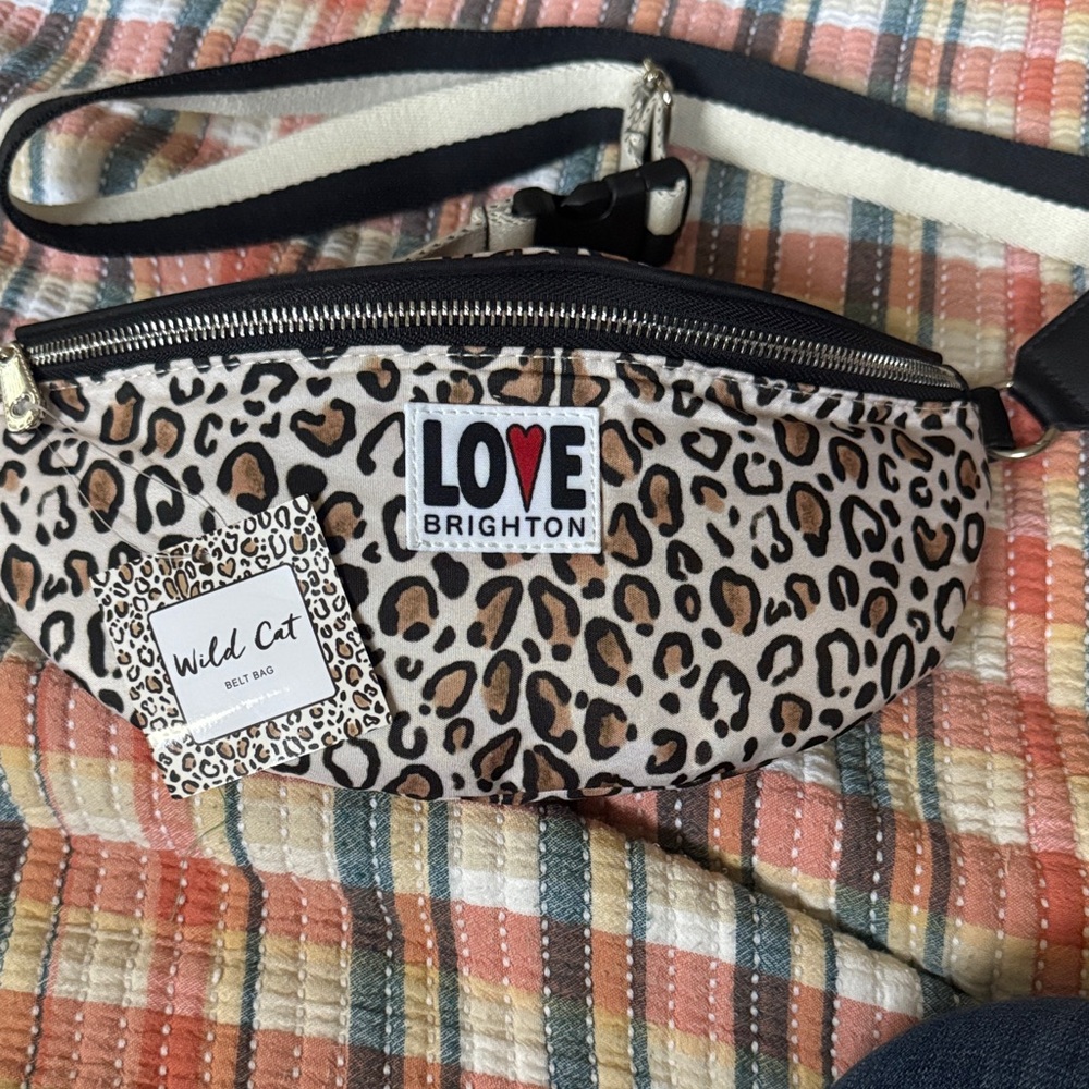 Brighton Leopard Print Love Brighton Belt Bag in Black and Tan